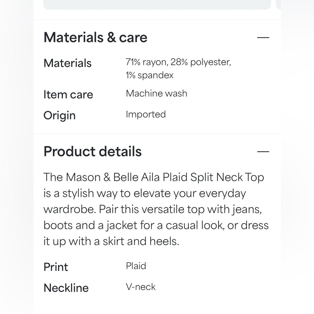 Plaid Split Neck Top - Picture 6 of 11